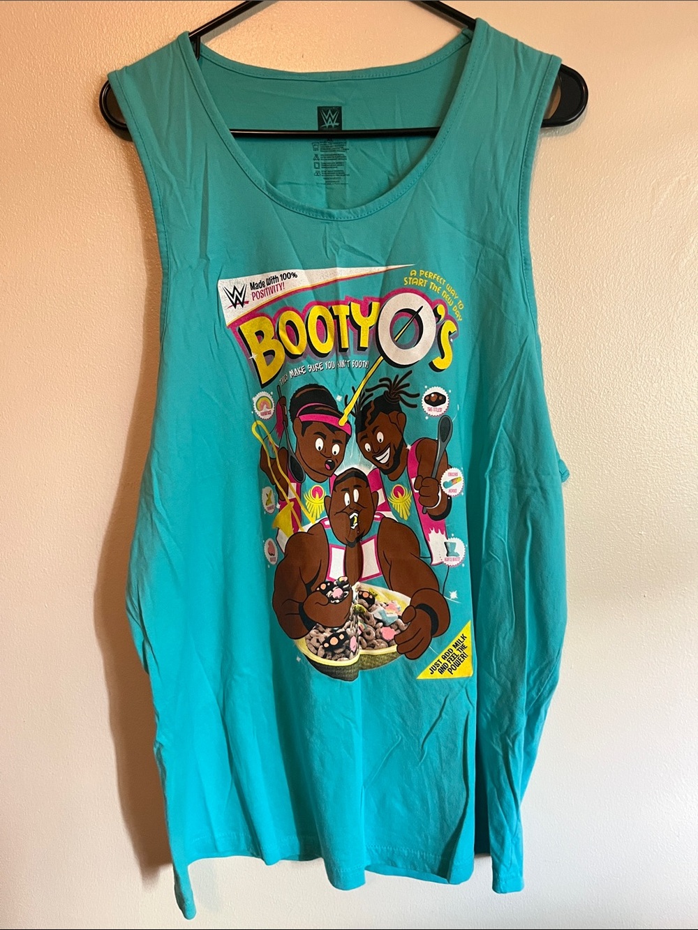 WWE New Day Booty-O's Graphic Tank - Turquoise & Yellow Print